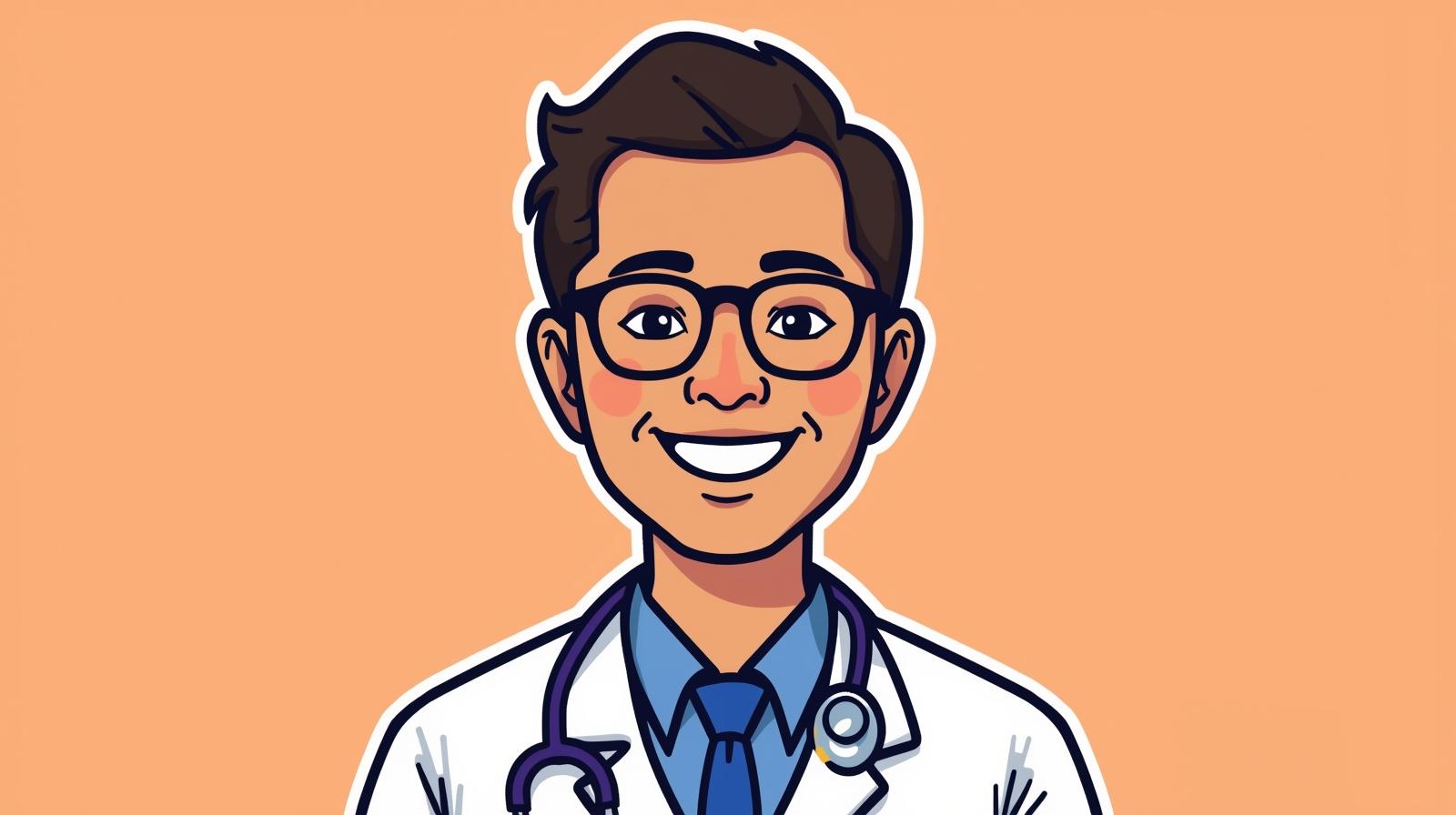 avtar of a doctor colourful and carttoon like