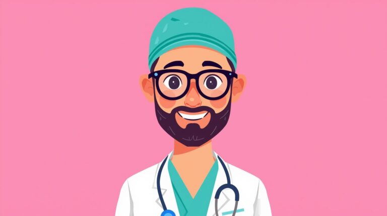 the avater of a surgeon colourful and cartoon like
